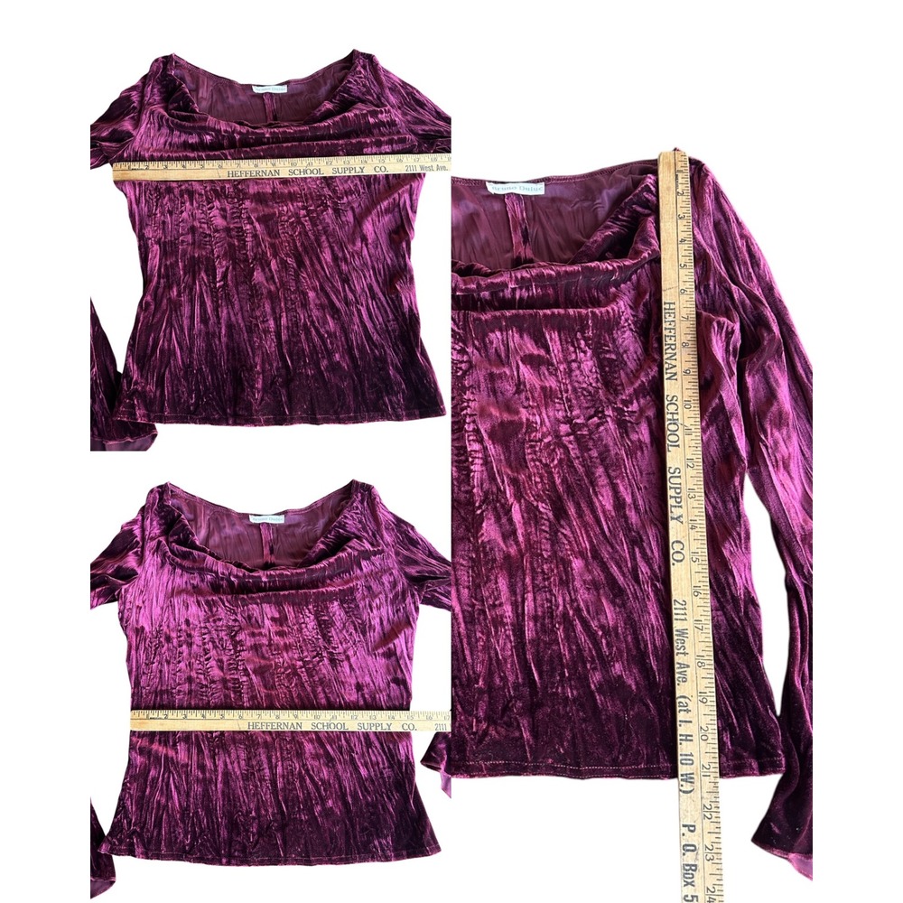 Vintage 90s y2k bell sleeve velvet top goth grunge whimisgoth - Picture 6 of 10